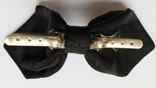 Pointed black pique bow tie Tenax Clip vintage 1950s evening dress funeral X